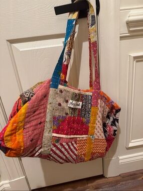 Kantha small bag by Shes1oak Patchwork Quilted Tote Bag in Multicolor NWOT